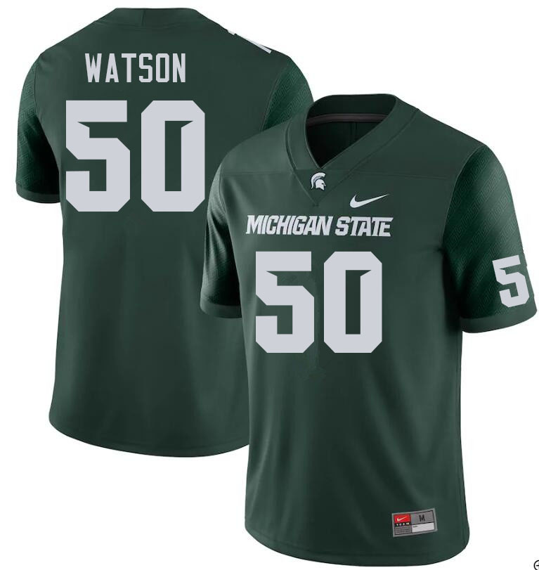 Men #50 Tyson Watson Michigan State Spartans College Football Jerseys Sale-Green